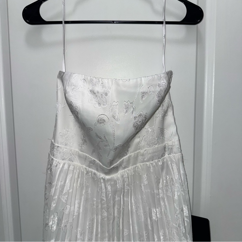 NWT Lulu’s Perfectly Stunning Ivory Jacquard Strapless Midi Dress - Picture 6 of 12